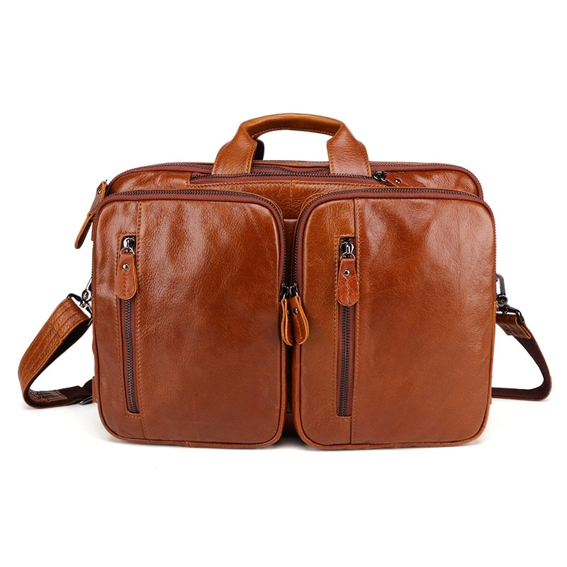 Stylish Vintage Leather Men's Backpack with Multi-Functional Features- Crossbody Bag